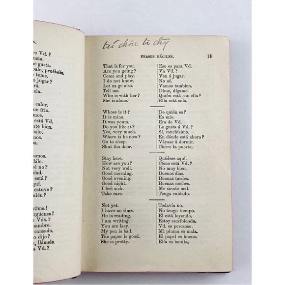 Hand Book of Spanish Conversation by L F Mantilla 1876 - Antique Book Lockwood - Picture 5 of 12